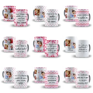 Pacote de Designs Love para Canecas - Dia dos Namorados
