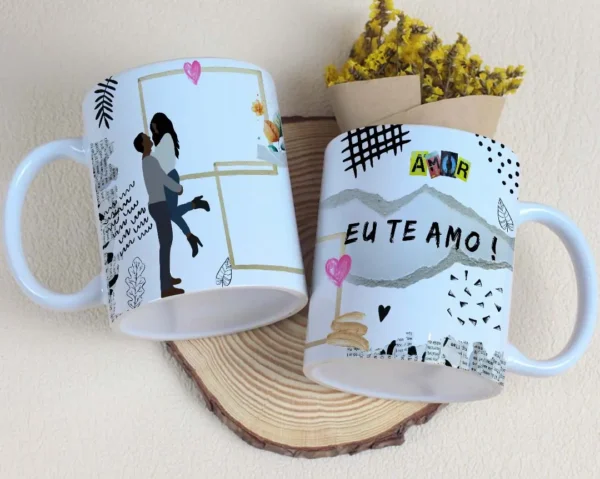 Pacote de Designs Românticos para Caneca - Editáveis