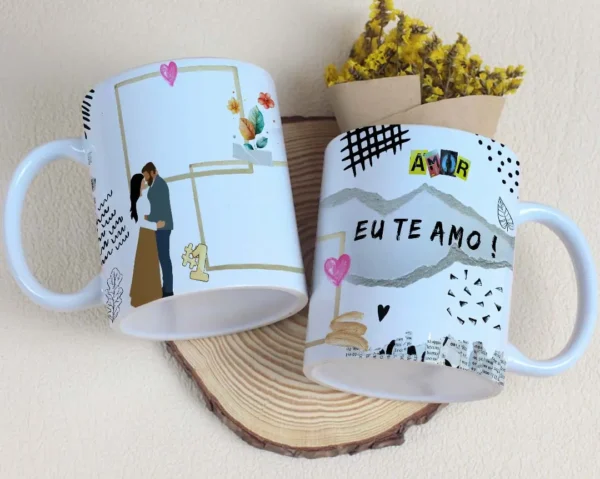 Pacote de Designs Românticos para Caneca - Editáveis