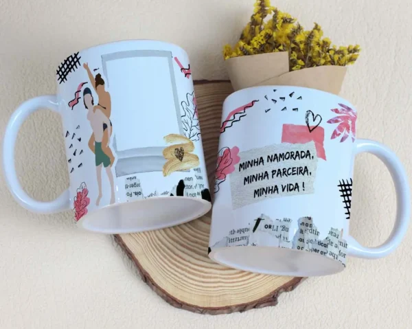 Pacote de Designs Românticos para Caneca - Editáveis