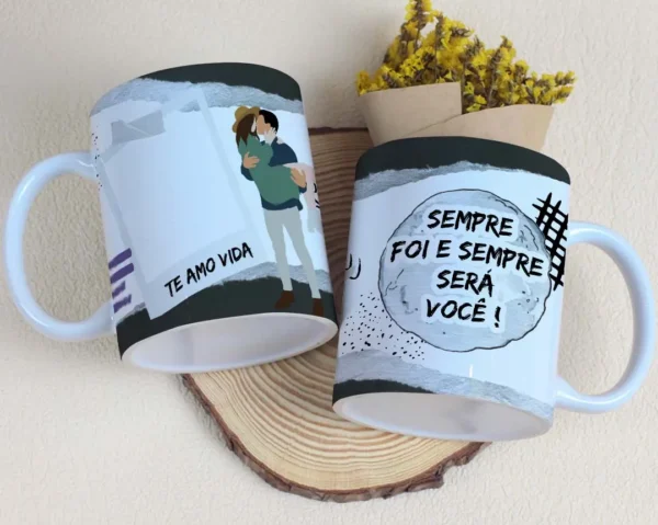 Pacote de Designs Românticos para Caneca - Editáveis