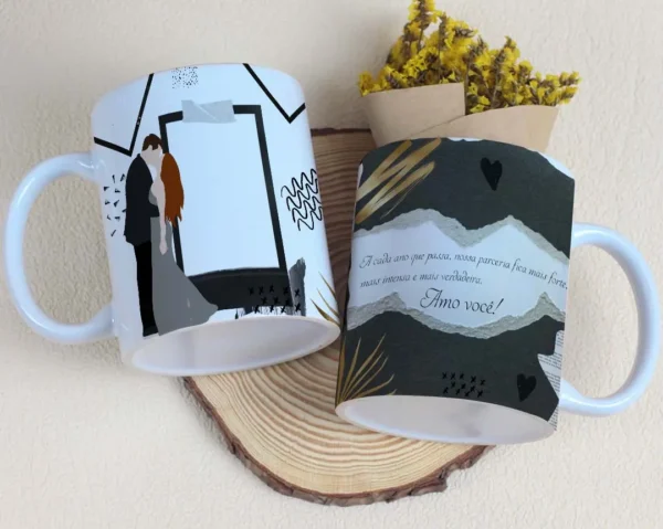 Pacote de Designs Românticos para Caneca - Editáveis