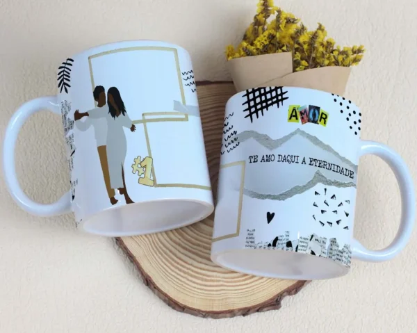 Pacote de Designs Românticos para Caneca - Editáveis