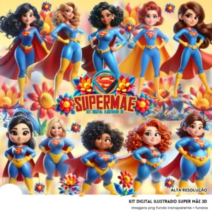 Pacote De Imagens Super Mae Para Personalizados