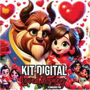 Pacote de Personagens Disney Love em PNG - Arte Digital