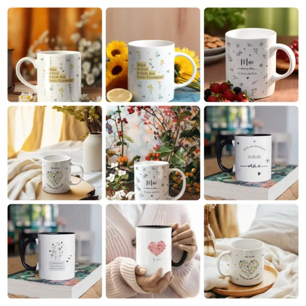 Pacote Digital para Personalizar Canecas no Dia das Mães