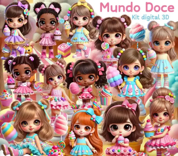 Pacote Mundo Doce Png Para Cartonagem E Encadernacao 2