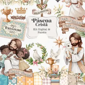 Pacote Páscoa Cristã: Designs Aquarelados em PNG