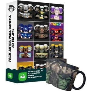 Pacote Premium De Artes 3d Para Canecas (arquivo Digital)