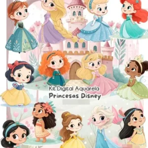 Pacote Princesas Disney Aquarela Arquivos Em Png