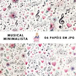 Papéis Digitais Musical Minimalista - Jpeg 7 Papéis Digitais Musical Minimalista - Jpeg