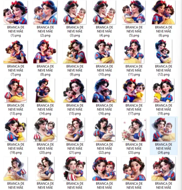 Papelaria de Dia das Mães - Tema Branca de Neve PNG