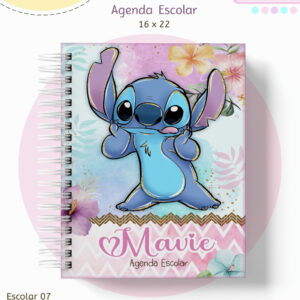 personalize com o kit escolar stitch menina digital
