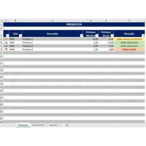 Planilha Controle Estoque Entradas e Saídas Simples e Fácil