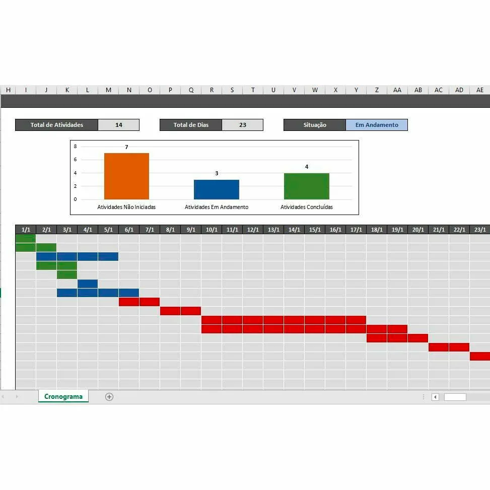 Planilha Controle De Tarefas + Cronograma De Atividades 3 Planilha Excel Cronograma de Atividades Prática e Simples