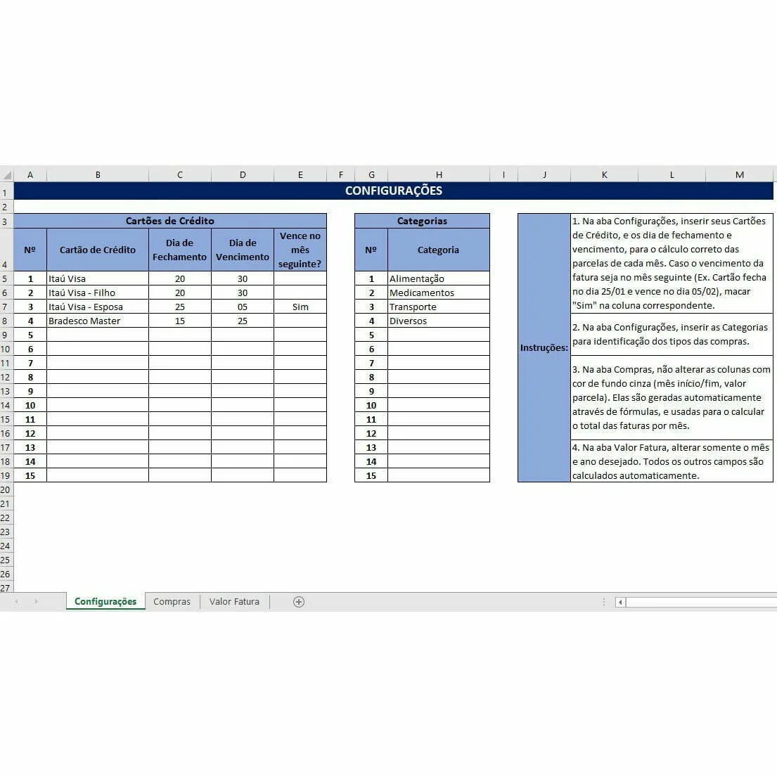 Planilha Gastos Cartão de Crédito - Controle Fácil e Simples 4 Planilha Gastos Cartão de Crédito - Controle Fácil e Simples