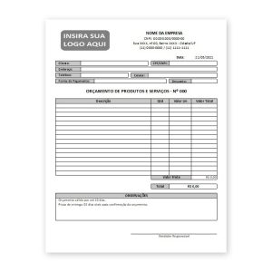 Planilha Modelo Orçamento Serviços e Produtos Em Excel