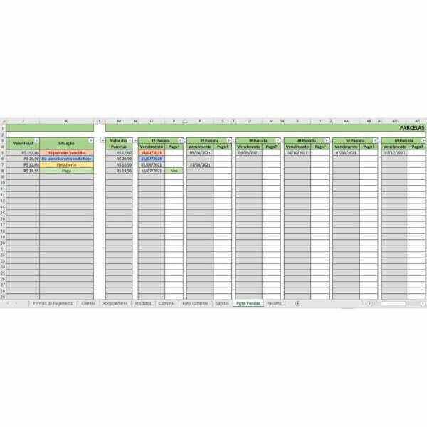 Planilha Pequena Empresa Loja Clientes Fornecedores Vendas