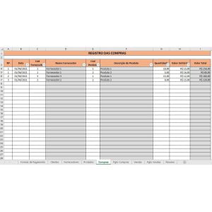 Planilha Pequena Empresa Loja Clientes Fornecedores Vendas