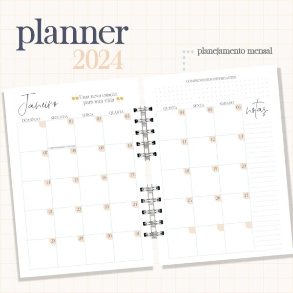 Planner 2024 Feminino - Arquivo Digital