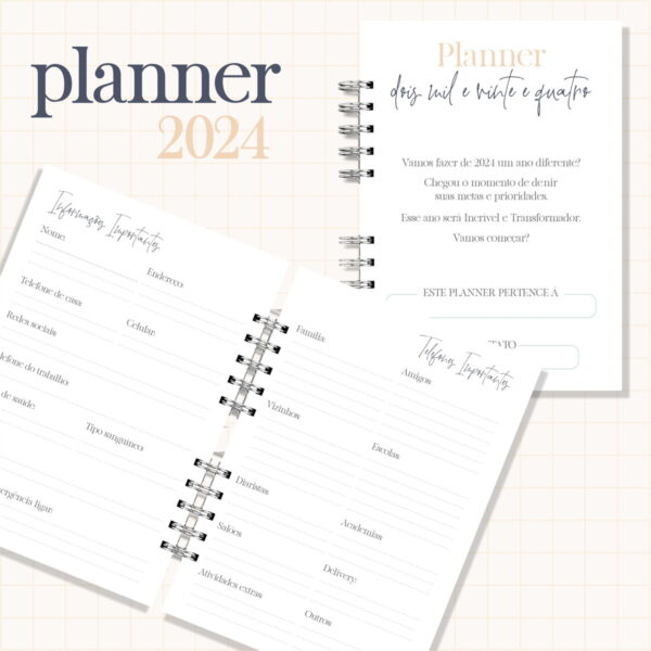 Planner 2024 Feminino - Arquivo Digital