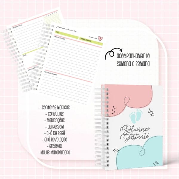 Planner da Gestante Colorido - Arquivo Digital