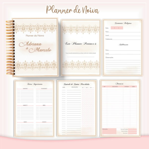 Planner da Noiva Dourado - Arquivo Digital