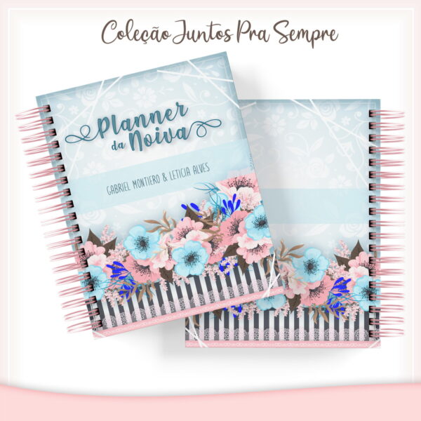 Planner da Noiva Floral Azul - Arquivo Digital