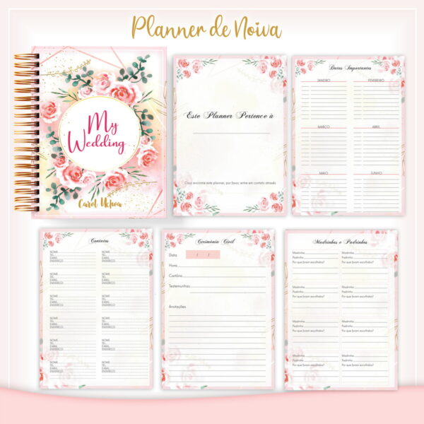 Planner da Noiva Rosa - Arquivo Digital