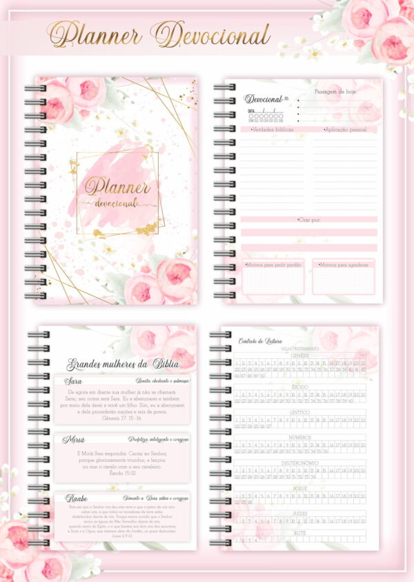 Planner Devocional Flor + Arte para Caneca - Arquivo Digital