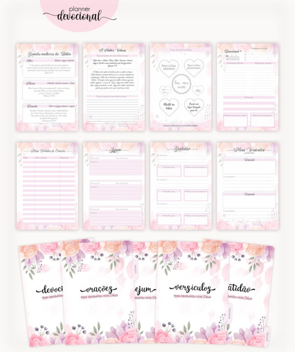 Planner Devocional "Orai sem cessar" - Arquivo Digital