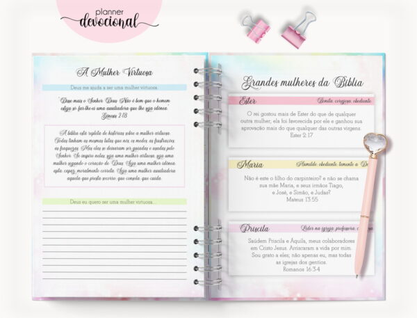 Planner Devocional "Seja Forte e Corajoso" - Arquivo Digital