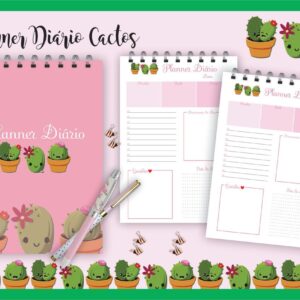 Planner Diário Cactos - Arquivo Digital