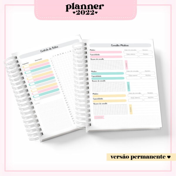 Planner Feminino Permanente 06 - Arquivo Digital