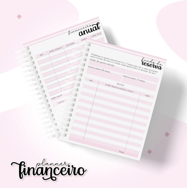 Planner Financeiro Pessoal Feminino - Arquivo Digital