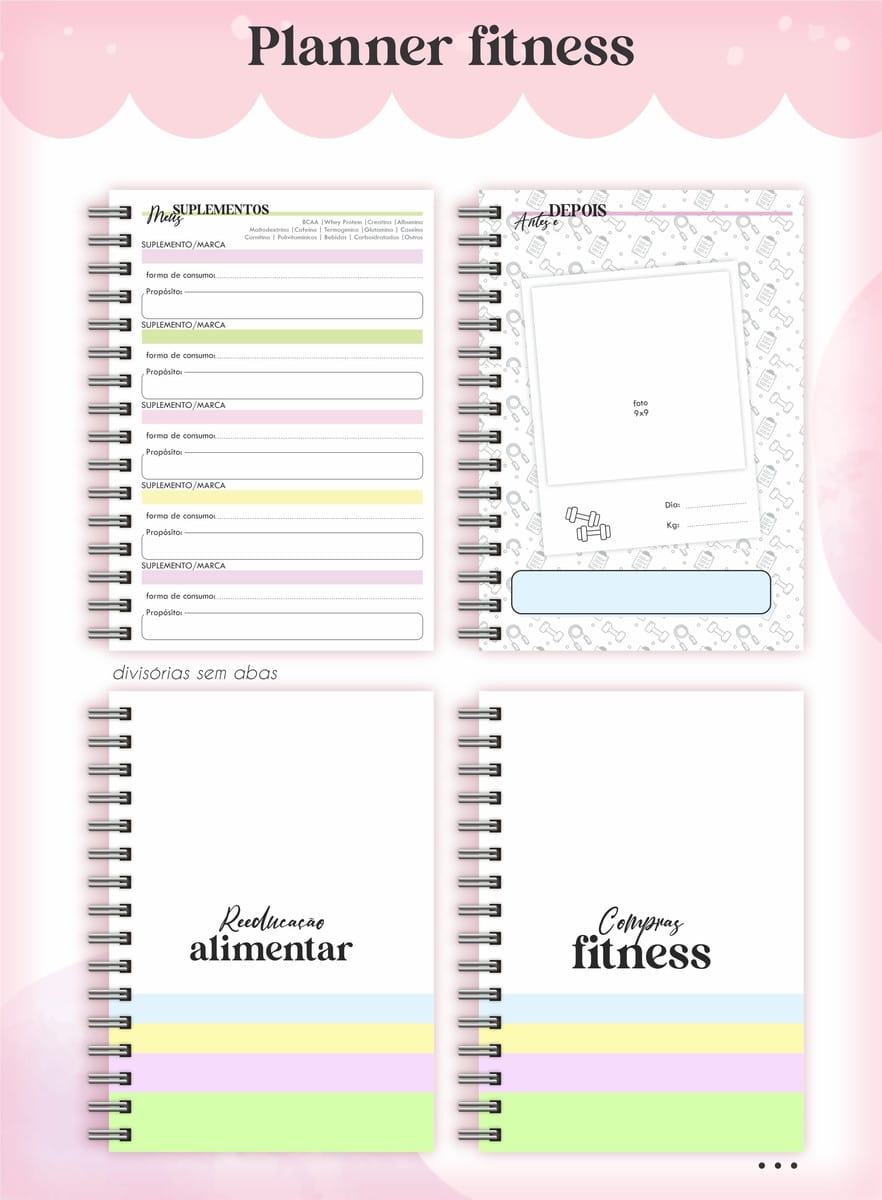 Planner Fitness Feminino para Imprimir Arquivo Digital 4 Planner Fitness Feminino para Imprimir Arquivo Digital - Imagem 4