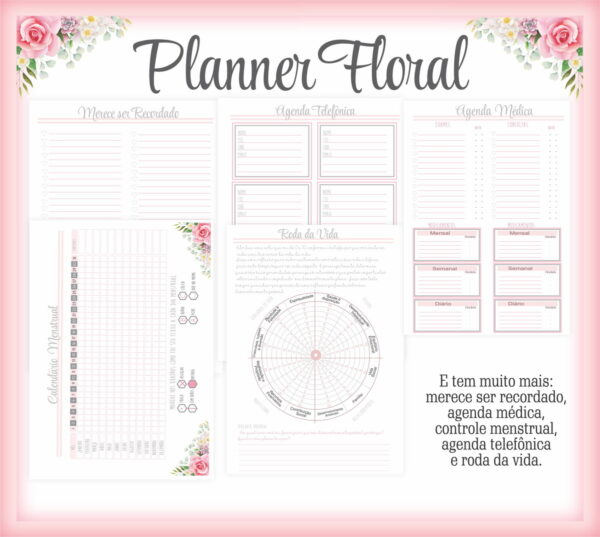 Planner Floral - Arquivo Digital