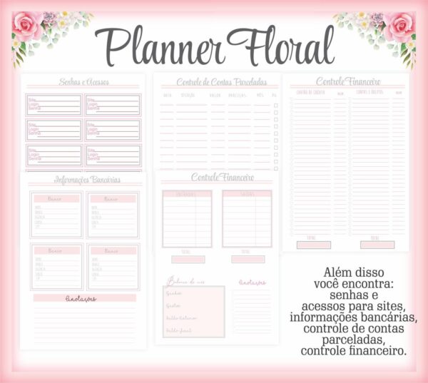 Planner Floral - Arquivo Digital