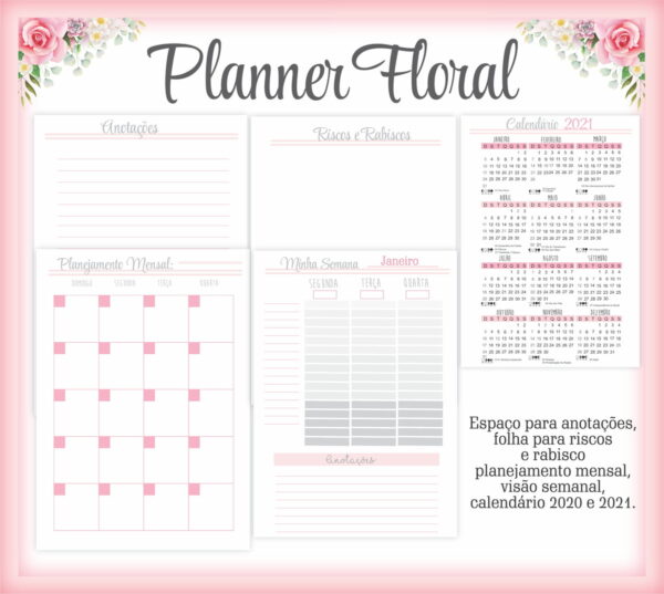 Planner Floral - Arquivo Digital
