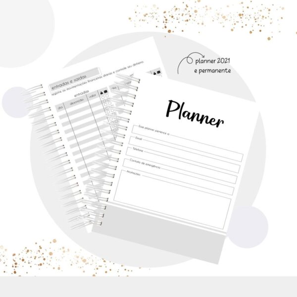 Planner Masculino Permanente e Datado - Arquivo Digital