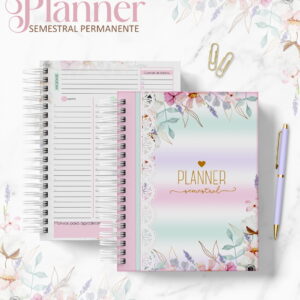 planner semestral floral vintage para imprimir e encadernar