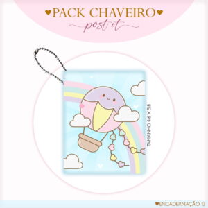 post it digital kawaii tema balao de ar quente