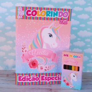 revistinha unicornio para colorir personalizada