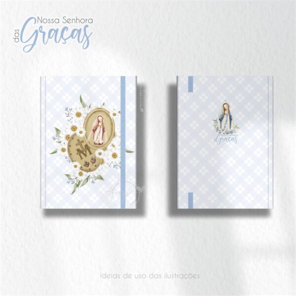 Santinhos Digitais Nossa Senhora das Graças V2 Aquarelados