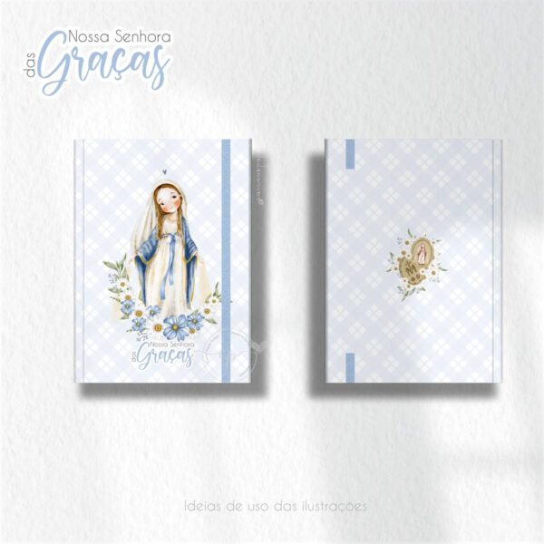 Santinhos Digitais Nossa Senhora das Graças V2 Aquarelados