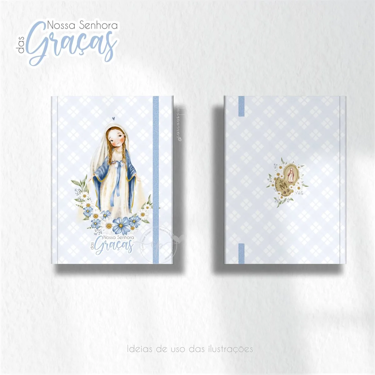 Santinhos Digitais Nossa Senhora das Graças V2 Aquarelados