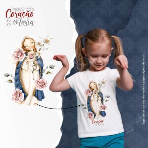 Santinhos Imaculado Coração de Maria Kit Digital em Png