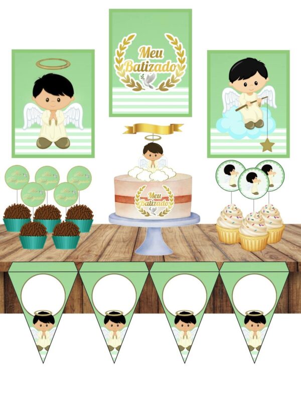 Só um bolinho Batizado Verde - Arquivo Digital