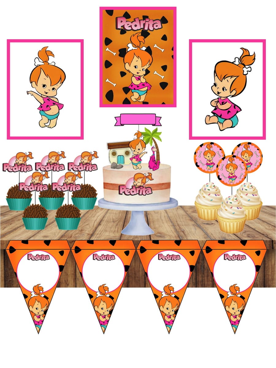 Kit Digital Festa Tema Flintstones com Pedrita 1 Kit Digital Festa Tema Flintstones com Pedrita