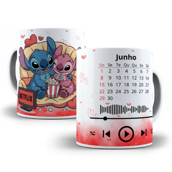 Stitch em Canecas: 14 Designs Românticos para Sublimação